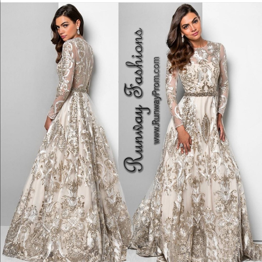 COPY - Terani Couture Gold Gown.Wedding was cancelled never got to wear it!!!